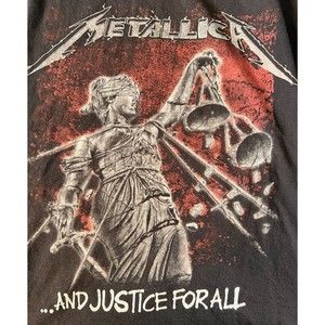 Metallica And Justice for All Shirt Black Graphic T-Shirt Men's Size Medium